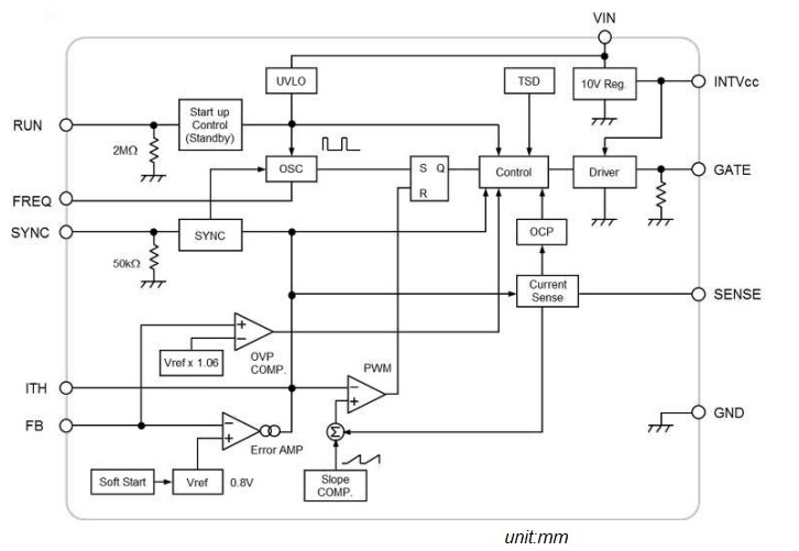Block Diagram - Nisshinbo NJW4142 MOSFET Drive Switching Regulator IC